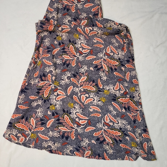 Aakaa Palazzo Pants Women's Size Small  Navy Blue Gold Asymmetrical Hemline - Picture 3 of 12